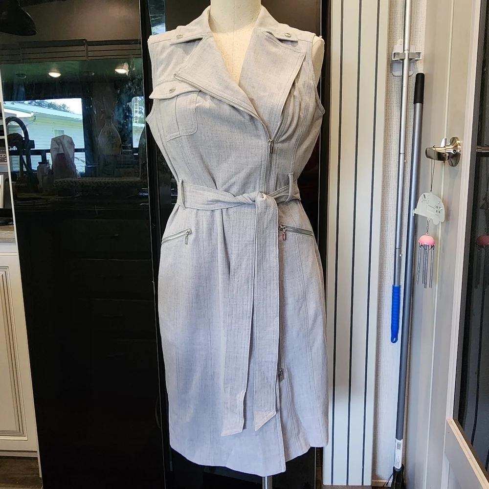 Calvin Klein Stylish Gray Sleeveless Dress - Picture 3 of 9